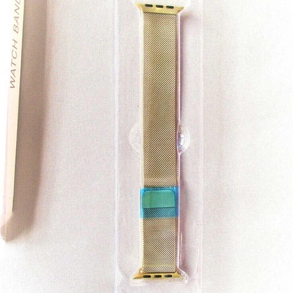 Gold Stainless Steel Mesh Watch Band 42 Mm